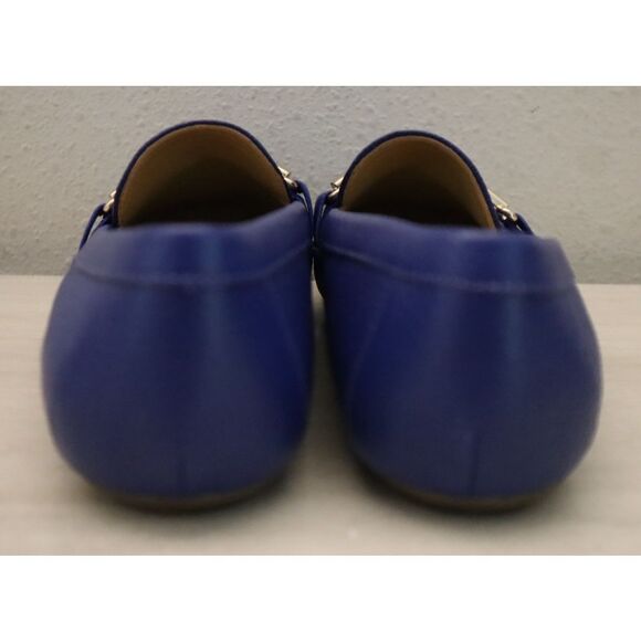 Talbots Women Sz 7.5M Blue Twilight Becca Braid Soft Pebbled Leather Flats - Picture 3 of 14